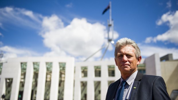 Norfolk Island Chief Minister Lisle Snell on a visit to Canberra in October. He is back this week, fighting to save self-government on the island.