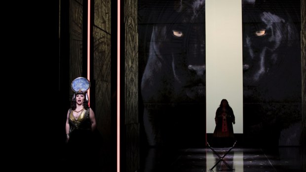 Elena Gabouri in a dress rehearsal for Opera Australia's new digital production of Aida.