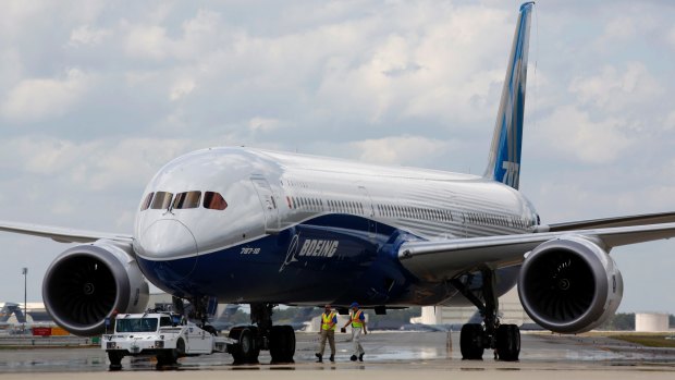 The new Boeing 787-10 Dreamliner at the company's facility in South Carolina.