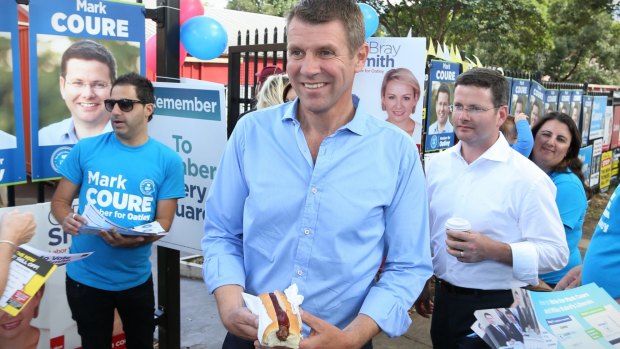 NSW Premier Mike Baird also visited Hurstville Grove Primary School on polling day in the state election