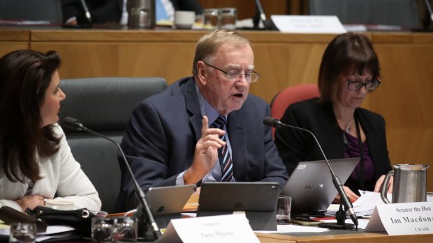 Senator Ian Macdonald during budget estimates on Thursday.