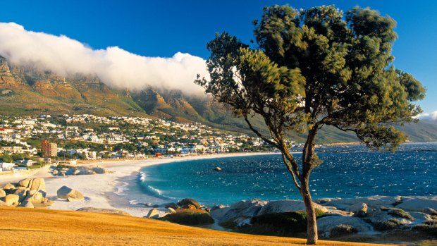 Clifton Bay and beach in Cape Town, South Africa. 