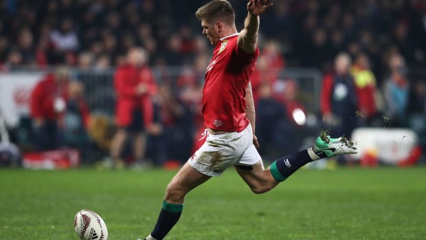 All 12: Owen Farrell scored all the points for the Lions in their low-scoring win over the Crusaders.