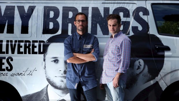 David Berger and Nathan Besser, co-owners of alcohol delivery service Jimmy Brings.
