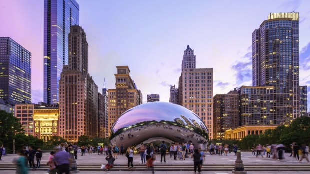 Chicago's Cloud Gate, also known as 'The Bean'.