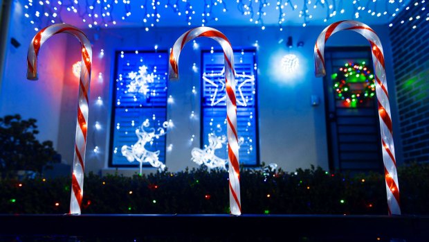 Christmas Lights at 167 Lilyfield Road, Lilyfield. Source: Christopher Pearce/Fairfax Media. 