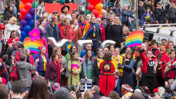 More than 20,000 people took to the streets in Melbourne for the Equal Love rally last month. 