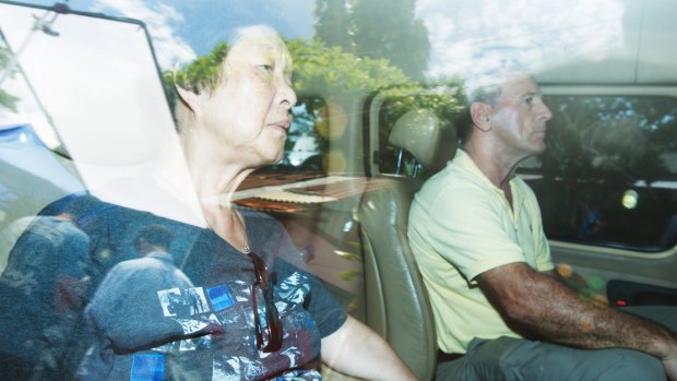 Michael Chan's mother Helen Chan leaving Wijaya Pura in Cilacap ahead of her son's impending execution.