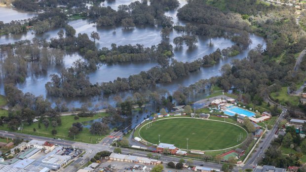 Flooding at Noreuil Park and Albury Sports Ground.