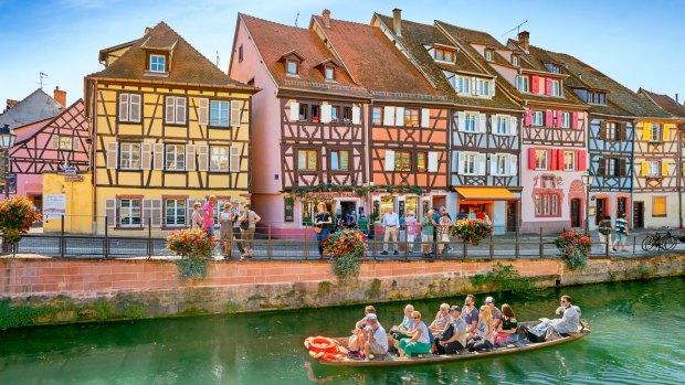 Half-timbered houses in Petite Venise (Little Venice) district, Colmar, France.
