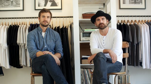 Sasha Koehn and Erik Schnakenberg, of back-to-basics t-shirt maker Buck Mason.