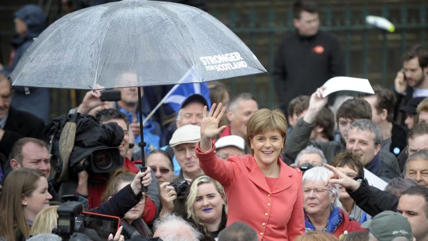 First Minister of Scotland and Leader of the Scottish National Party Nicola Sturgeon in central Edinburgh on Wednesday.