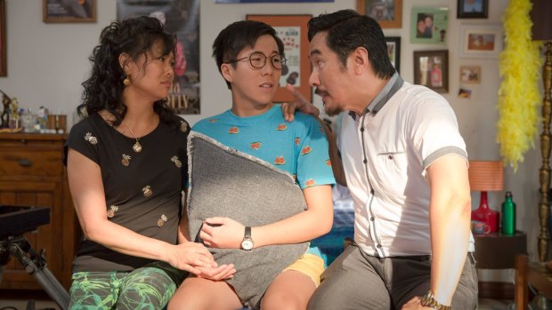 Jenny (Fiona Choi), Ben (Trystan Go) and Danny (Brendan Anthony Wong) in season three of The Family Law.