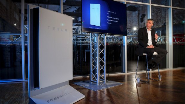 New technology replacing old: the Tesla battery was launched at a former power substation.