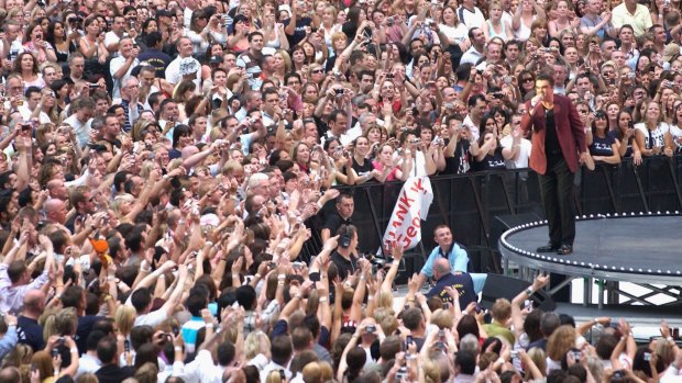 George Michael performs at Wembley Stadium on June 9, 2007 in London.