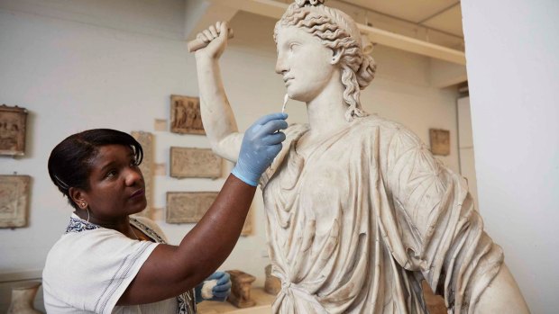 British Museum senior conservator Michelle Hercules spent hundreds of hours preparing Roman sculptures for tour.