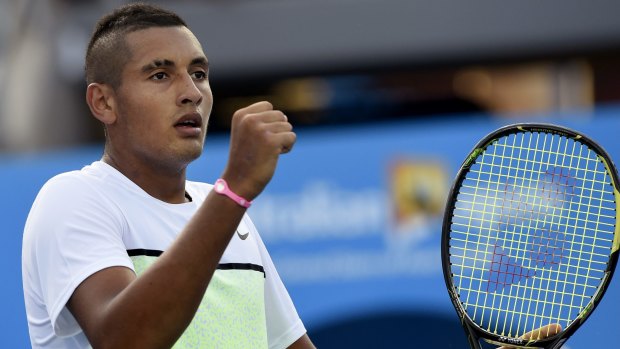 In good Nick: Australian Nick Kyrgios after beating Ivo Karlovic.