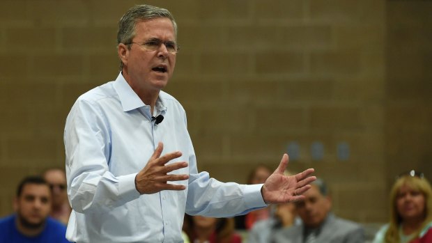 Republican presidential candidate and former Florida Governor Jeb Bush speaks at a town hall meeting Henderson, Nevada, on Saturday.