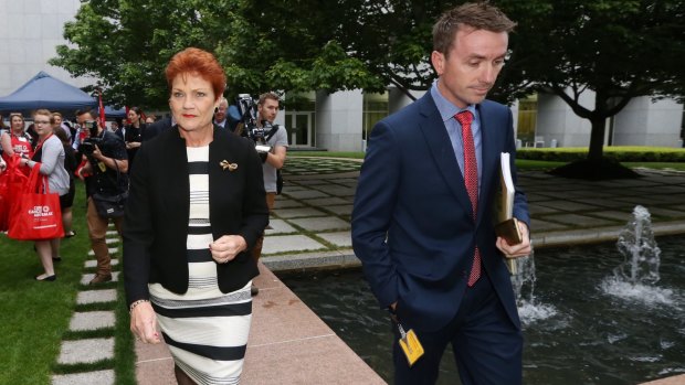 Senator Pauline Hanson and her increasingly powerful chief of staff James Ashby.