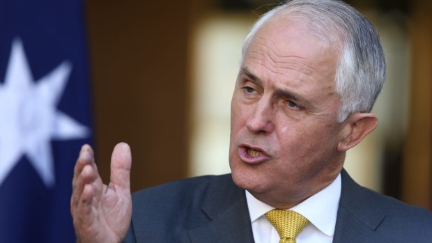 Prime Minister Malcolm Turnbull during a press conference at Parliament House on Monday.