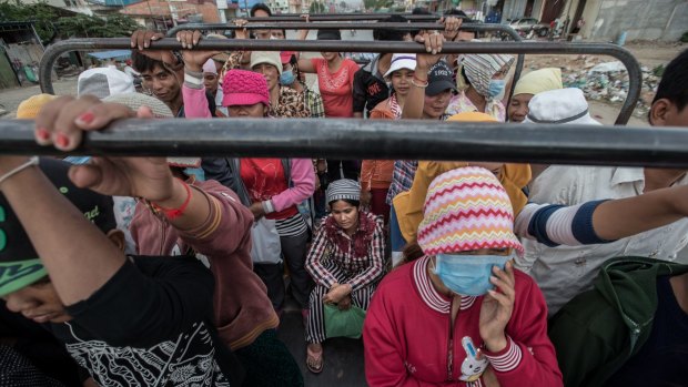 Around 700,000 Cambodians, mostly women, work in  garment factories. Thousands of the workers cram together on trucks from the provinces to  work in factories on the outskirts of Phnom Penh. 
