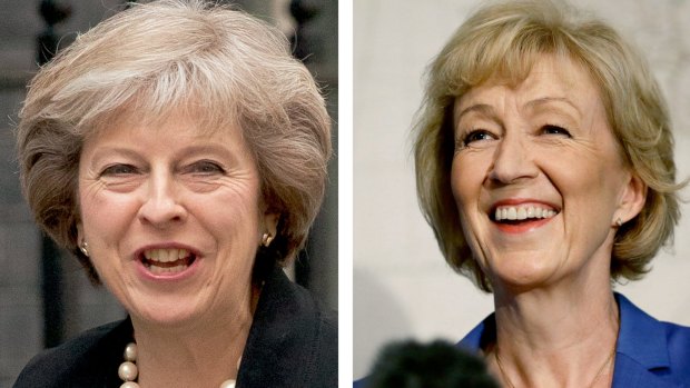 The two contenders to become the leader of the Conservative Party and British Prime Minister: Theresa May, left, and Andrea Leadsom, right.
