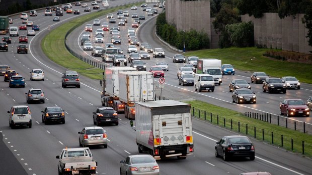 Traffic on the Monash Freeway.