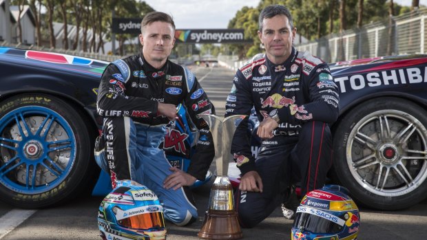 Mark Winterbottom (left) will miss the Bathurst 12 Hour next month but Craig Lowndes will take part.
