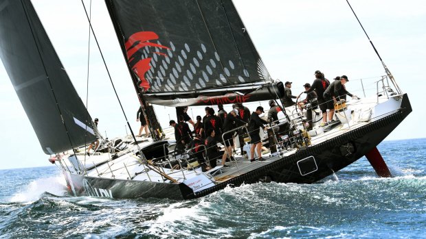 Super maxi Comanche could struggle in light winds on the Derwent River.