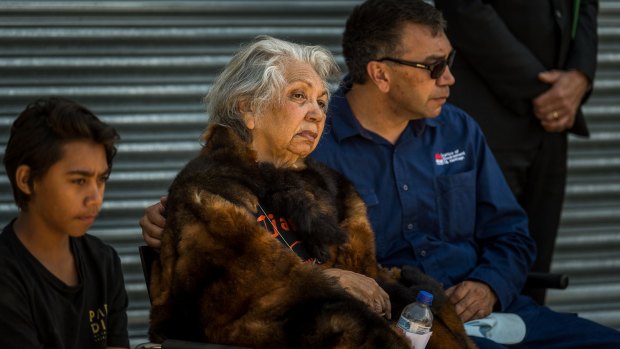 A funeral, not a celebration: Emotional elders at the departure ceremony in Canberra.