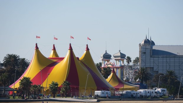 The Moscow Circus big top at St Kilda beach. Photo: Leigh Henningham