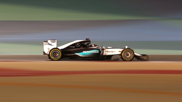 Lewis Hamilton en route to victory for Mercedes.