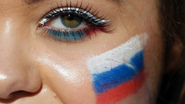 A Russian fan during the World Cup.