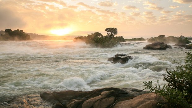 Sunrise over the River Nile from Wildwaters Lodge, Uganda
