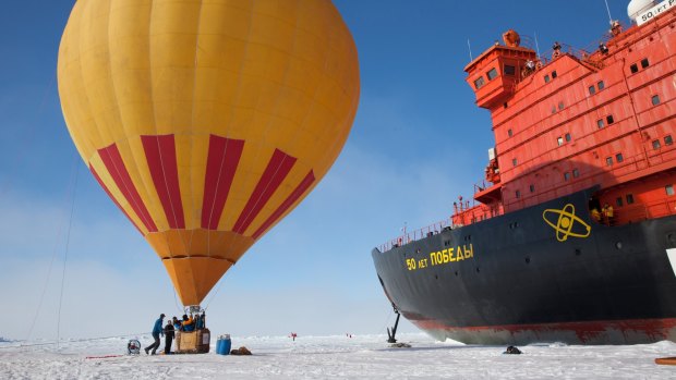 Hot air ballooning in the Arctic with Quark Expeditions.