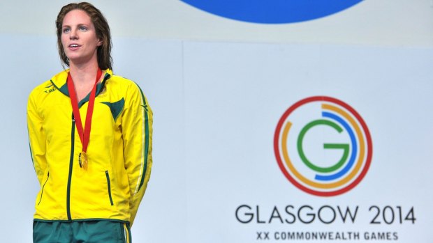 Pool gold: Emily Seebohm after winning the 100m at the 2014 Commonwealth Games.
