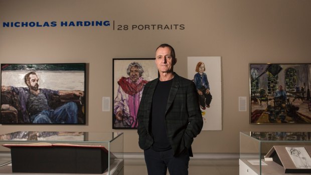 Artist Nicholas Harding at his exhibition at the National Portrait Gallery, Nicholas Harding: 28 Portraits.