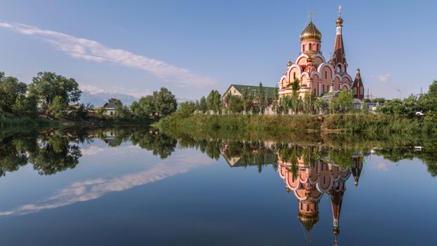 Orthodox church in Almaty, Kazakhstan.