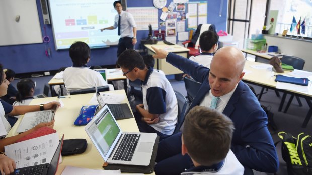 Minister for Education Adrian Piccoli at Alexandria Park Community School.