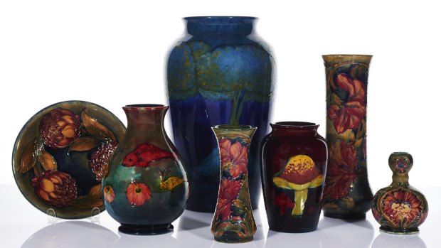 A selection of Moorcroft pottery, c. 1910-1930, from a collection of more than 130 pieces.