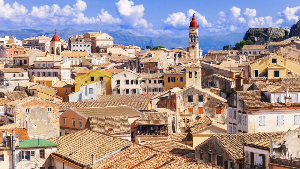 Corfu's old town's tall, narrow houses are distinctly Venetian