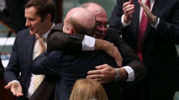 Warren Entsch congratulates Mr Zimmerman.