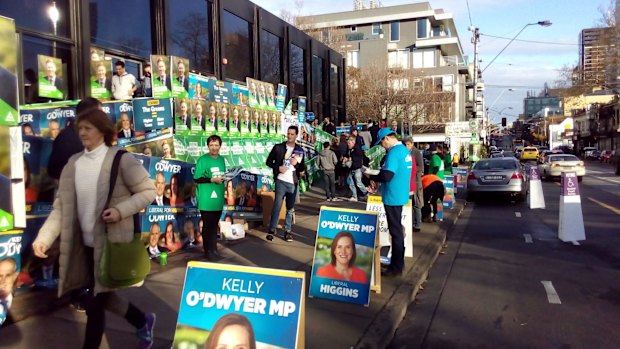 Greens' posters in the seat of Higgins. 