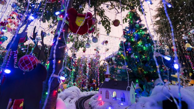 Phil Jensen started putting up his Christmas display in December, something he has done in Bissenberger Crescent for more than 30 years.