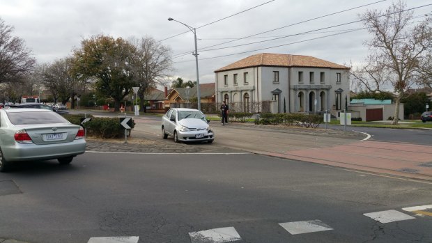 Roshan Upadhyay shot this picture of Fletcher Street, Moonee Ponds, causing tram trouble on route 59 today.