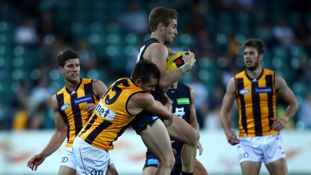 The opening match of the AFL's rebranded 'NAB Challenge' series between Hawthorn and Carlton attracted the biggest TV audience of the Australian rules warm-up exercise. 