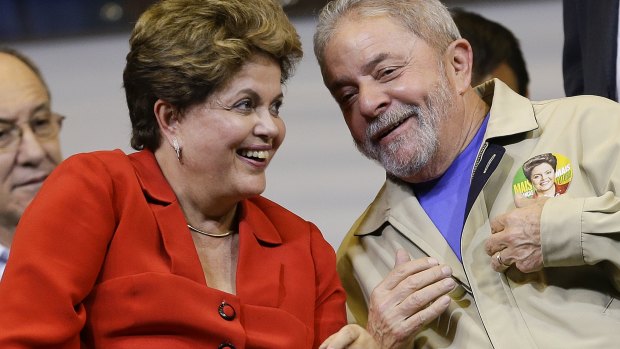 Pressure is mounting for the impeachment of Brazilian President Dilma Rousseff, seen here with former president Luiz Ignacio Lula da Silva.