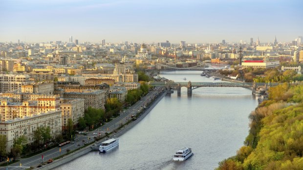 Moskva River in a spring evening.