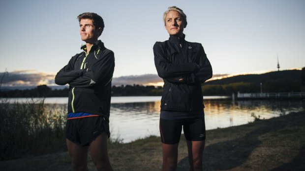 Canberra's Michael Chapman, and Queensland's Tina Major, who won the half marathon and ultra marathon respectively at last year's Canberra Running Festival. 