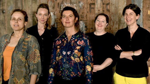 Carriageworks director Lisa Havilah (second from right) with (from left) Vicki Van Hout, Danielle Micich, Andrea James and Rosie Dennis, who are all directing shows that are part of Carriageworks’ 2016 season.